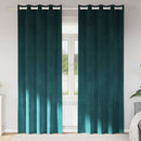 Mørklægningsgardiner 2 pcs Mørkegrøn 140 x 225 cm Fløjl