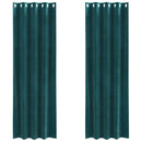 Mørklægningsgardiner 2 pcs Mørkegrøn 140 x 245 cm Fløjl