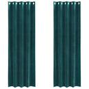 Mørklægningsgardiner 2 pcs Mørkegrøn 140 x 260 cm Fløjl