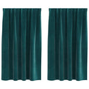Mørklægningsgardiner 2 pcs Mørkegrøn 140 x 140 cm Fløjl