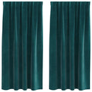 Mørklægningsgardiner 2 pcs Mørkegrøn 140 x 175 cm Fløjl