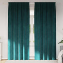 Mørklægningsgardiner 2 pcs Mørkegrøn 140 x 225 cm Fløjl