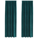 Mørklægningsgardiner 2 pcs Mørkegrøn 140 x 260 cm Fløjl