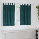 Mørklægningsgardiner 2 pcs Mørkegrøn 140 x 140 cm Fløjl