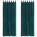 Mørklægningsgardiner 2 pcs Mørkegrøn 140 x 225 cm Fløjl
