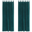 Mørklægningsgardiner 2 pcs Mørkegrøn 140 x 245 cm Fløjl