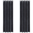 Mørklægningsgardiner 2 pcs Mørkegrå 140 x 245 cm Fløjl