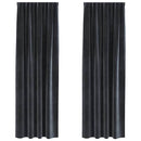 Mørklægningsgardiner 2 pcs Mørkegrå 140 x 245 cm Fløjl