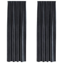 Mørklægningsgardiner 2 pcs Mørkegrå 140 x 260 cm Fløjl