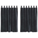 Mørklægningsgardiner 2 pcs Mørkegrå 140 x 140 cm Fløjl