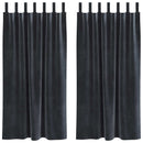 Mørklægningsgardiner 2 pcs Mørkegrå 140 x 175 cm Fløjl