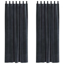 Mørklægningsgardiner 2 pcs Mørkegrå 140 x 225 cm Fløjl