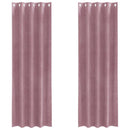 Mørklægningsgardiner 2 pcs Mørk pink 140 x 225 cm Fløjl