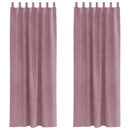 Mørklægningsgardiner 2 pcs Mørk pink 140 x 225 cm Fløjl