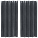 Mørklægningsgardiner 2 pcs Lysegrå 140 x 175 cm Fløjl