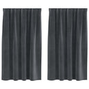 Mørklægningsgardiner 2 pcs Lysegrå 140 x 140 cm Fløjl