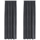 Mørklægningsgardiner 2 pcs Lysegrå 140 x 225 cm Fløjl