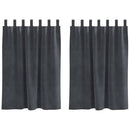 Mørklægningsgardiner 2 pcs Lysegrå 140 x 140 cm Fløjl