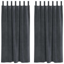 Mørklægningsgardiner 2 pcs Lysegrå 140 x 175 cm Fløjl