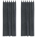 Mørklægningsgardiner 2 pcs Lysegrå 140 x 225 cm Fløjl