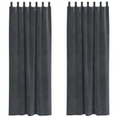 Mørklægningsgardiner 2 pcs Lysegrå 140 x 245 cm Fløjl