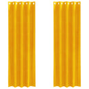 Mørklægningsgardiner 2 pcs Sennepsgul 140 x 245 cm Fløjl