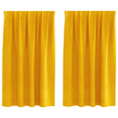 Mørklægningsgardiner 2 pcs Sennepsgul 140 x 140 cm Fløjl