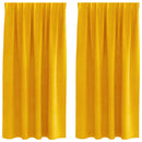 Mørklægningsgardiner 2 pcs Sennepsgul 140 x 175 cm Fløjl