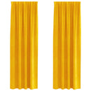 Mørklægningsgardiner 2 pcs Sennepsgul 140 x 225 cm Fløjl