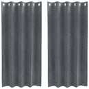 Mørklægningsgardiner 2 pcs Lysegrå 140 x 175 cm Fløjl