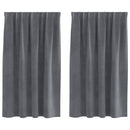 Mørklægningsgardiner 2 pcs Lysegrå 140 x 140 cm Fløjl