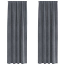Mørklægningsgardiner 2 pcs Lysegrå 140 x 245 cm Fløjl