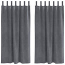 Mørklægningsgardiner 2 pcs Lysegrå 140 x 175 cm Fløjl