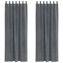 Mørklægningsgardiner 2 pcs Lysegrå 140 x 225 cm Fløjl