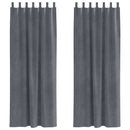 Mørklægningsgardiner 2 pcs Lysegrå 140 x 245 cm Fløjl