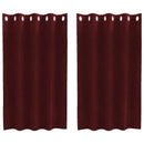 Mørklægningsgardiner 2 pcs Vinrød 140 x 140 cm Fløjl
