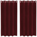 Mørklægningsgardiner 2 pcs Vinrød 140 x 175 cm Fløjl