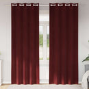 Mørklægningsgardiner 2 pcs Vinrød 140 x 260 cm Fløjl