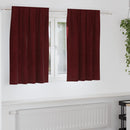 Mørklægningsgardiner 2 pcs Vinrød 140 x 140 cm Fløjl