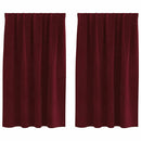 Mørklægningsgardiner 2 pcs Vinrød 140 x 140 cm Fløjl
