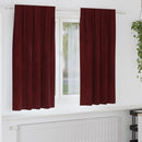 Mørklægningsgardiner 2 pcs Vinrød 140 x 175 cm Fløjl