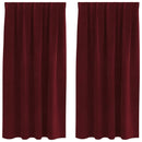 Mørklægningsgardiner 2 pcs Vinrød 140 x 175 cm Fløjl