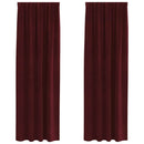 Mørklægningsgardiner 2 pcs Vinrød 140 x 225 cm Fløjl