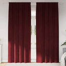 Mørklægningsgardiner 2 pcs Vinrød 140 x 260 cm Fløjl