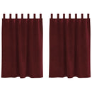 Mørklægningsgardiner 2 pcs Vinrød 140 x 140 cm Fløjl
