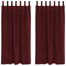 Mørklægningsgardiner 2 pcs Vinrød 140 x 175 cm Fløjl