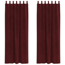Mørklægningsgardiner 2 pcs Vinrød 140 x 225 cm Fløjl