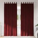 Mørklægningsgardiner 2 pcs Vinrød 140 x 245 cm Fløjl