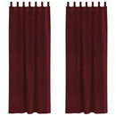 Mørklægningsgardiner 2 pcs Vinrød 140 x 260 cm Fløjl