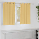 Mørklægningsgardiner med ringe 2 stk. Beige 140 x 140 cm